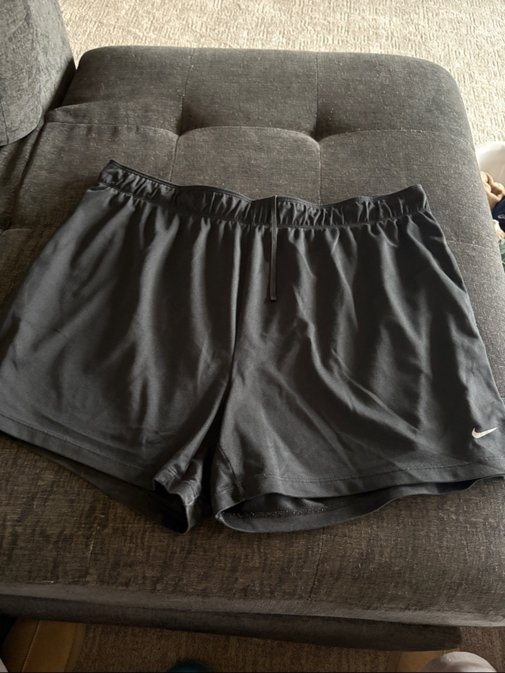 Nike Black Women's Athletic Shorts with Drawstring and Swoosh